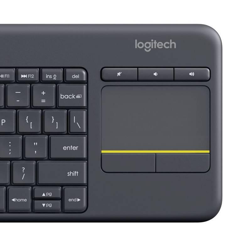 Klávesnice Logitech Wireless Keyboard K400 Plus, CZ SK černá