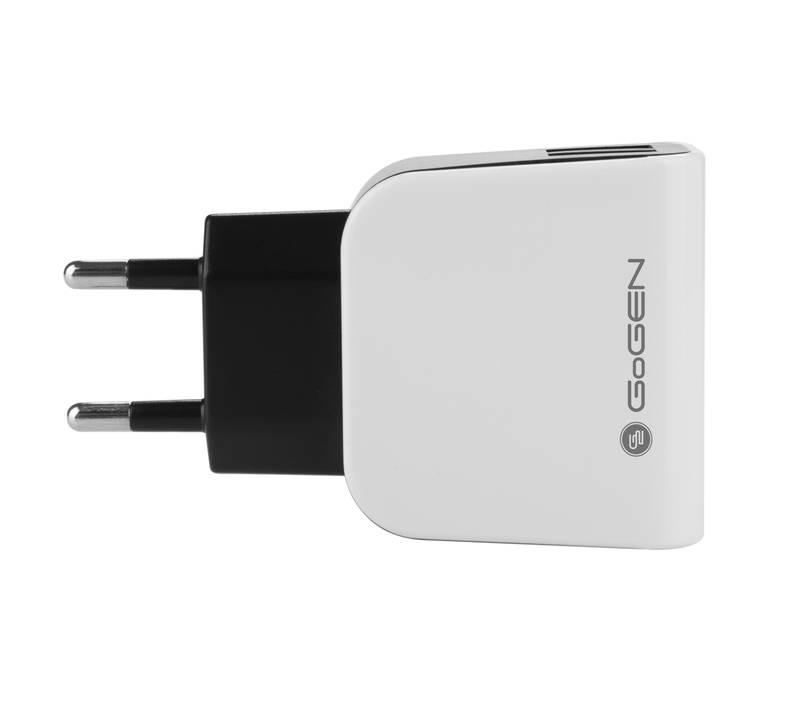 Nabíječka do sítě GoGEN ACH 200, 2x USB, 2,1A černá bílá