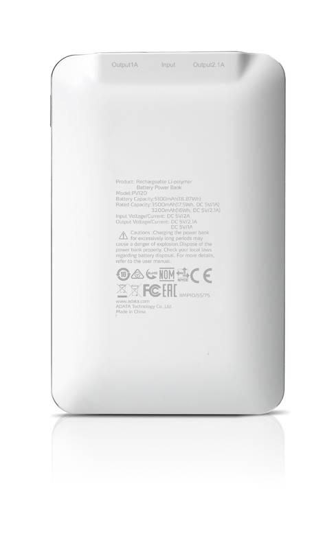 Powerbank ADATA PV120 5100mAh bílá