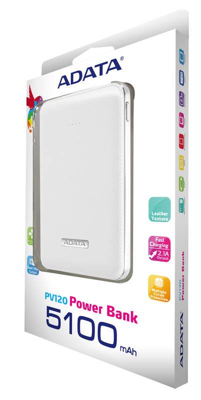 Powerbank ADATA PV120 5100mAh bílá