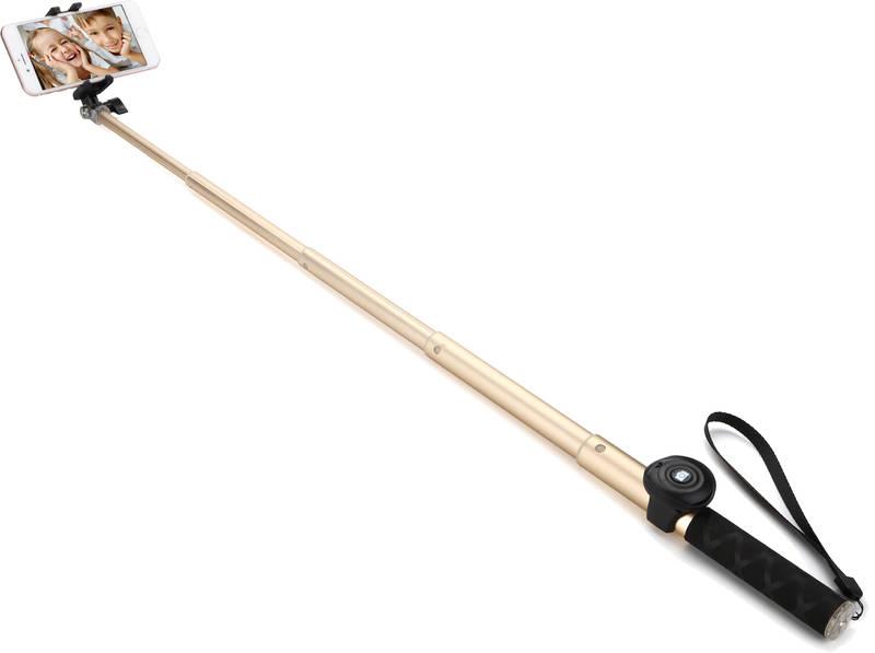 Selfie tyč GoGEN 4 teleskopická, bluetooth zlatá