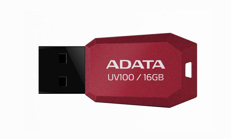 USB Flash ADATA UV100 16GB červený, USB, Flash, ADATA, UV100, 16GB, červený
