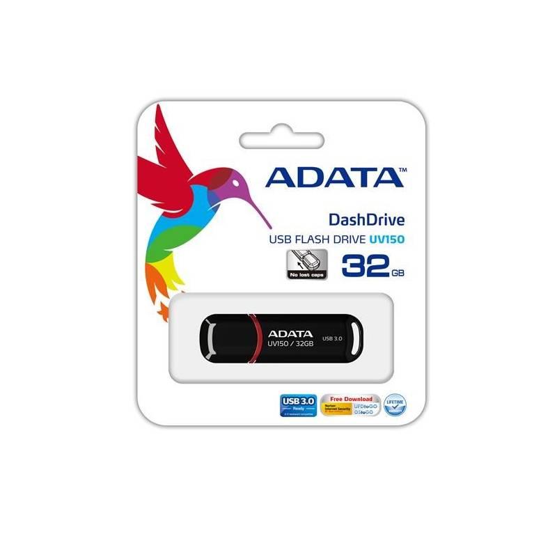 USB Flash ADATA UV150 64GB černý, USB, Flash, ADATA, UV150, 64GB, černý