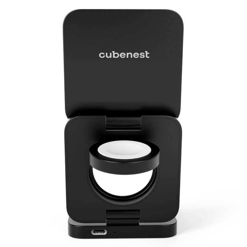 Bezdrátová nabíječka CubeNest S312 Pro 3v1 s MagSafe černá