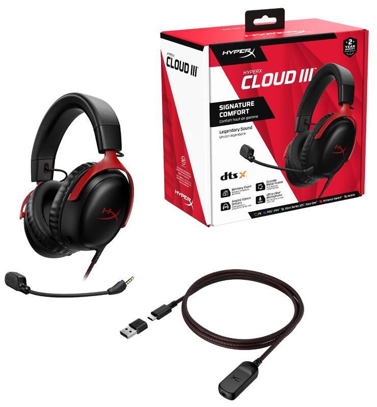 Headset HyperX Cloud III černý červený