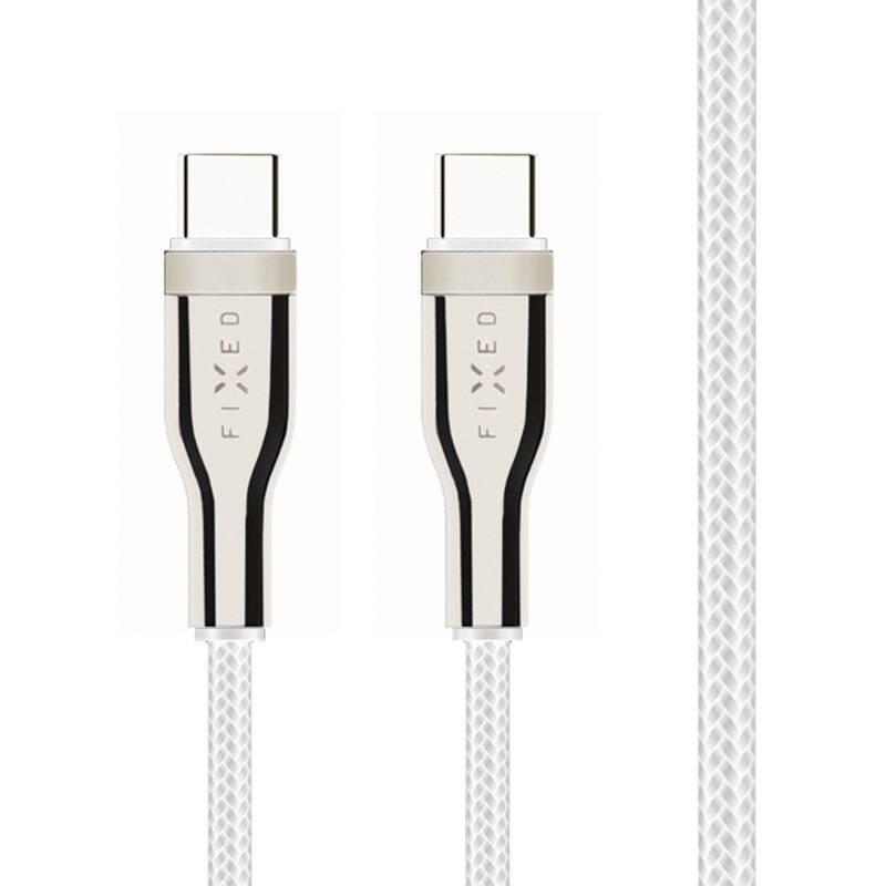 Kabel FIXED USB-C USB-C s podporou PD, 100W, 1,2m bílý, Kabel, FIXED, USB-C, USB-C, s, podporou, PD, 100W, 1,2m, bílý