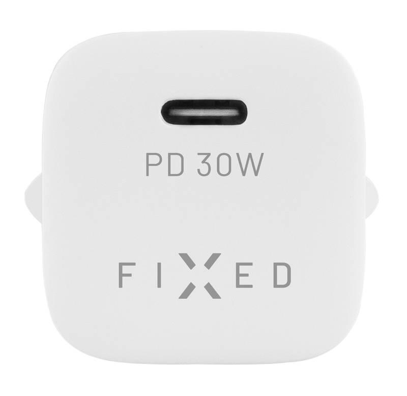 Nabíječka do sítě FIXED Mini 1xUSB-C PD 30W Lightning MFI kabel 1m bílá