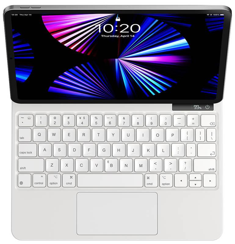 Pouzdro na tablet s klávesnicí Baseus s digitálním displejem Brilliance Series Pro na Apple iPad Pro 11" iPad Air4 Air5 10.9" bílé