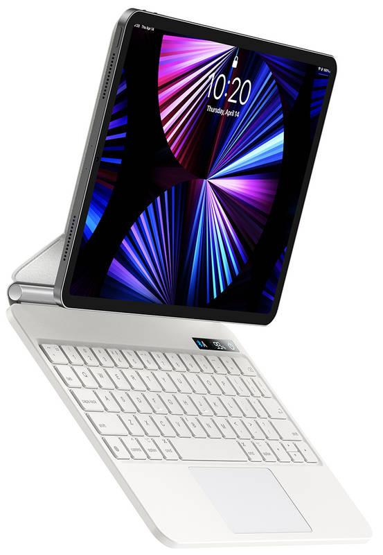 Pouzdro na tablet s klávesnicí Baseus s digitálním displejem Brilliance Series Pro na Apple iPad Pro 12.9" bílé