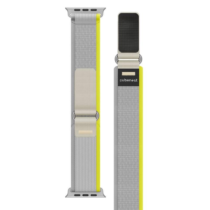 Řemínek CubeNest Trail Loop na Apple Watch 42 44 45 Ultra 49 mm šedý žlutý