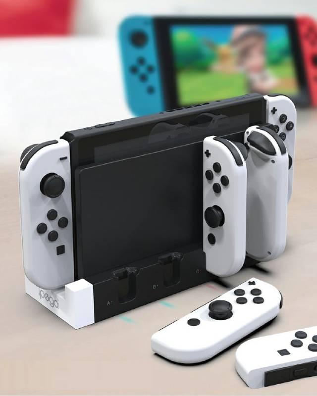 Dokovací stanice iPega Charger Dock pro N-Switch a Joy-con černá bílá, Dokovací, stanice, iPega, Charger, Dock, pro, N-Switch, a, Joy-con, černá, bílá