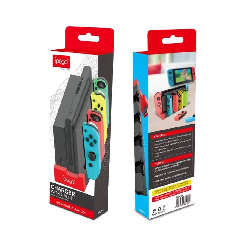 Dokovací stanice iPega Charger Dock pro N-Switch a Joy-con černá bílá, Dokovací, stanice, iPega, Charger, Dock, pro, N-Switch, a, Joy-con, černá, bílá