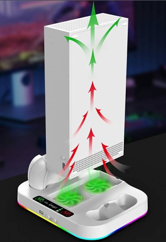 Dokovací stanice iPega RGB stojan s chlazením pro Xbox Series S 2ks baterií bílá, Dokovací, stanice, iPega, RGB, stojan, s, chlazením, pro, Xbox, Series, S, 2ks, baterií, bílá