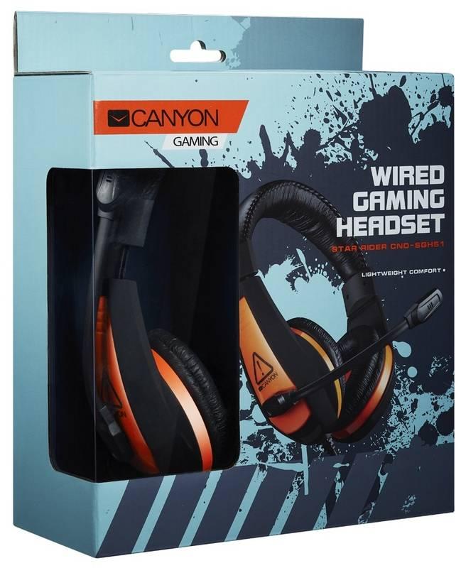 Headset Canyon Star Raider GH-1A černý oranžový, Headset, Canyon, Star, Raider, GH-1A, černý, oranžový