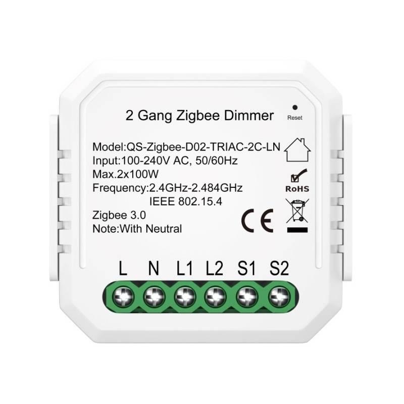 Modul IMMAX NEO SMART kontroler stmívatelný V5 2-tlačítkový Zigbee 3.0, TUYA