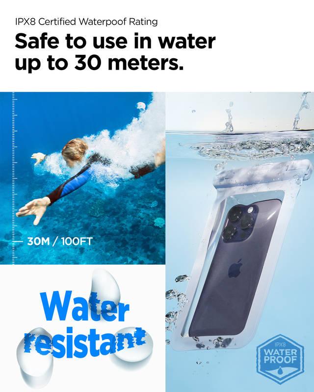 Pouzdro na mobil sportovní Spigen Aqua Shield WaterProof Case A601 - Aqua Blue