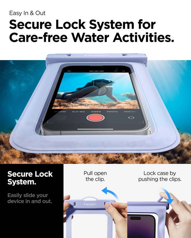 Pouzdro na mobil sportovní Spigen Aqua Shield WaterProof Case A601 - Aqua Blue