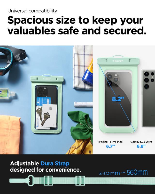 Pouzdro na mobil sportovní Spigen Aqua Shield WaterProof Case A601 - Mint