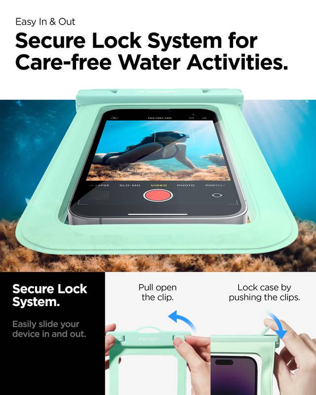 Pouzdro na mobil sportovní Spigen Aqua Shield WaterProof Case A601 - Mint