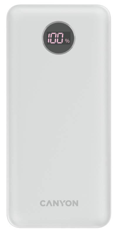 Powerbank Canyon PB-2002, 20 000 mAh bílá