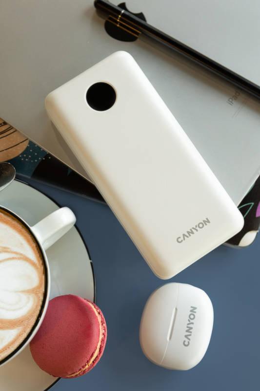 Powerbank Canyon PB-2002, 20 000 mAh bílá
