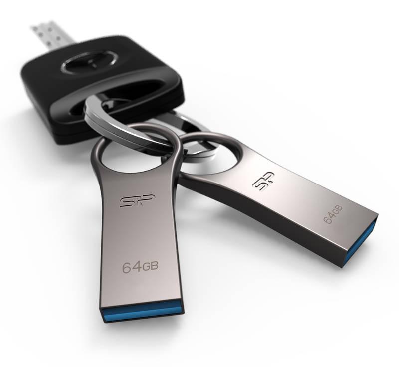 USB Flash Silicon Power Jewel J80 64 GB stříbrný