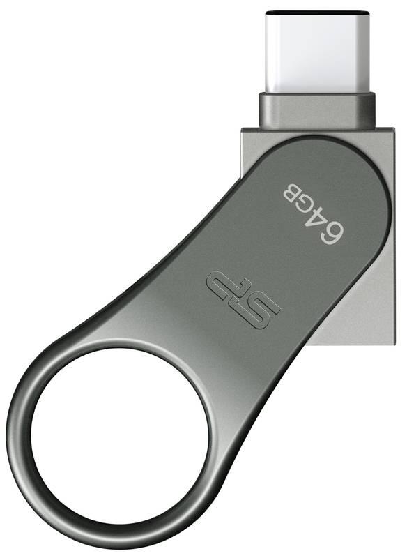 USB Flash Silicon Power Mobile C80 64 GB stříbrný