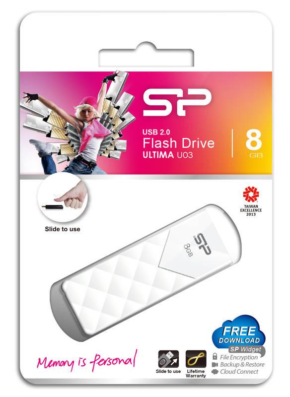 USB Flash Silicon Power Ultima U03 8 GB bílý