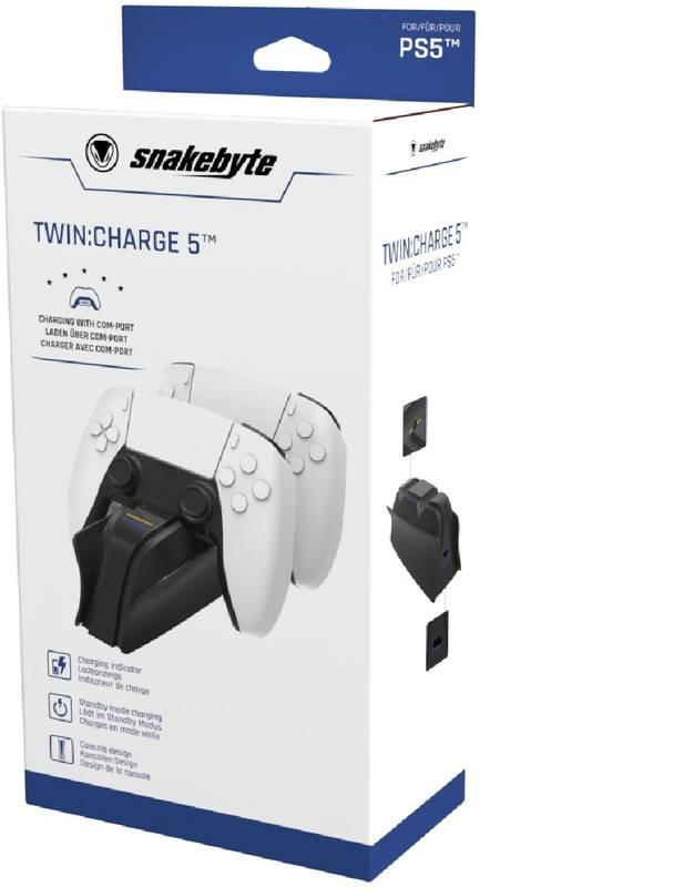 Dokovací stanice SnakeByte Twin: Charge 5 pro PS5 černá