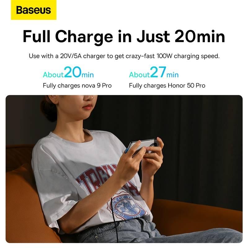 Kabel Baseus USB USB-C 100W, 2m černý modrý