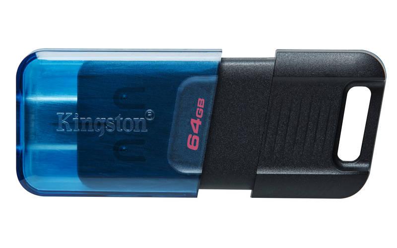 USB Flash Kingston DataTraveler 80 M 64GB, USB-C černý modrý, USB, Flash, Kingston, DataTraveler, 80, M, 64GB, USB-C, černý, modrý