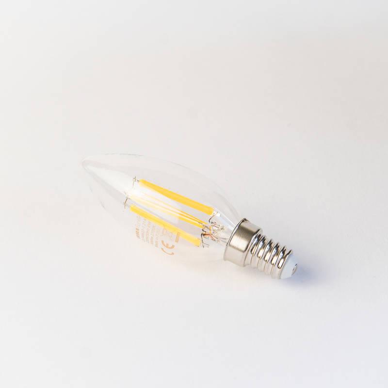 Žárovka LED Tesla filament svíčka E14, 6W, teplá bílá