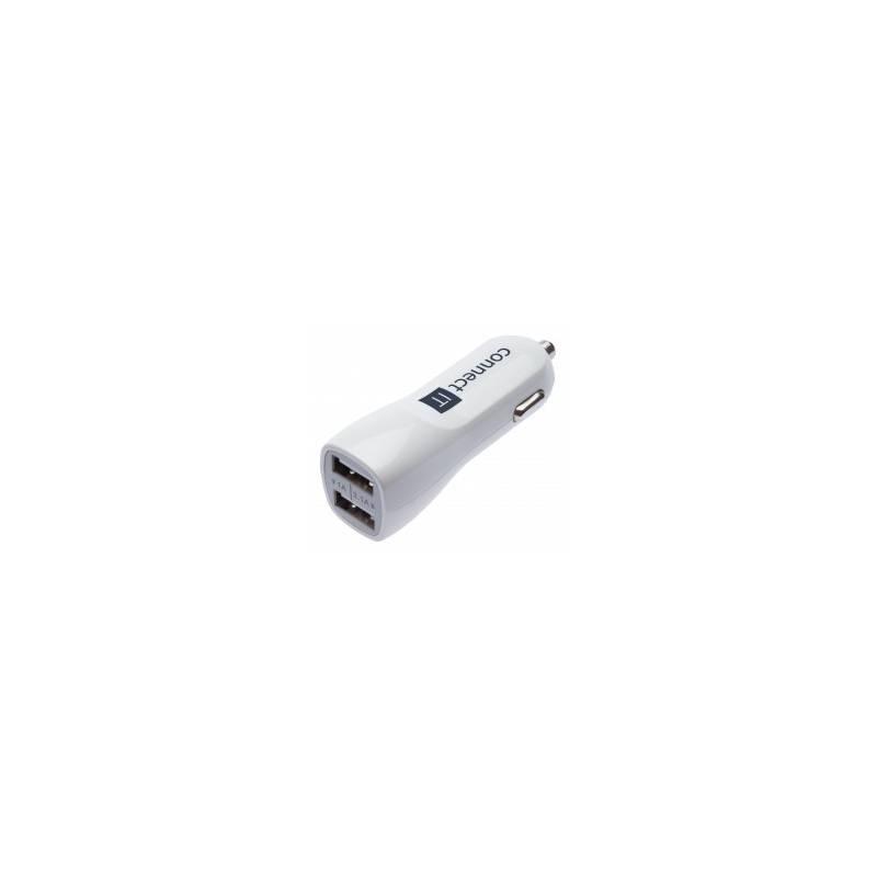Adaptér do auta Connect IT InCarz Premium, 2x USB, 3.1A 1A bílý