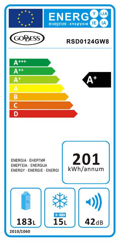 Chladnička Goddess RSD0124GW8 bílá