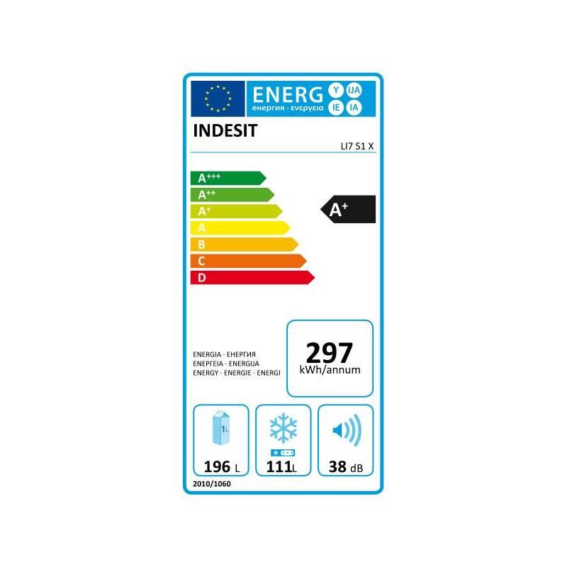 Chladnička s mrazničkou Indesit LI7 S1 X nerez