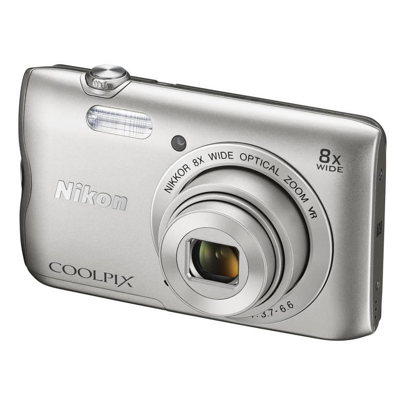 Digitální fotoaparát Nikon Coolpix A300 stříbrný, Digitální, fotoaparát, Nikon, Coolpix, A300, stříbrný