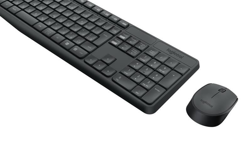 Klávesnice s myší Logitech Wireless Combo MK235, CZ šedá