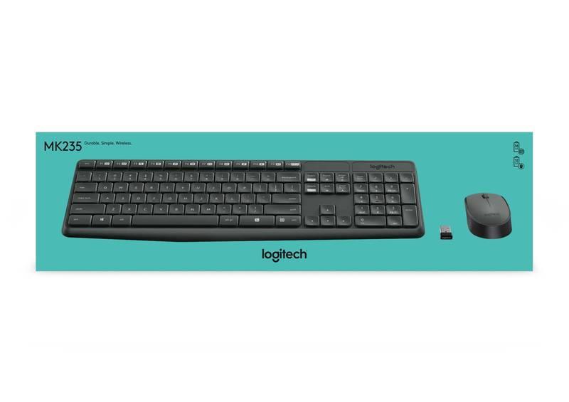 Klávesnice s myší Logitech Wireless Combo MK235, CZ šedá