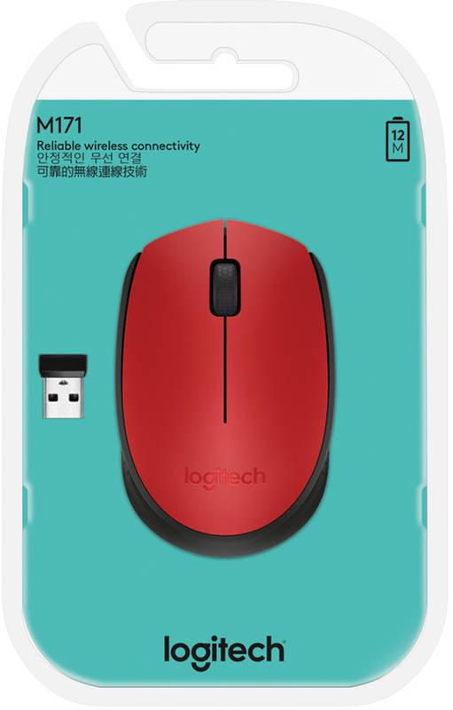 Myš Logitech Wireless Mouse M171 červená