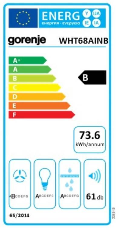 Odsavač par Gorenje Infinity WHT68AINB černý