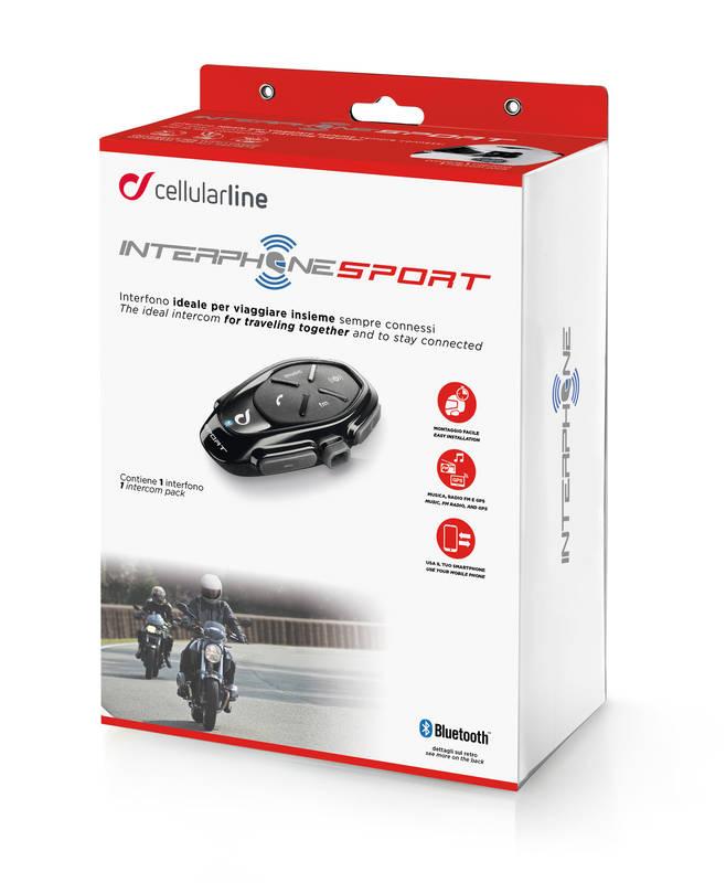 Handsfree Interphone CellularLine SPORT Single Pack pro uzavřené a otevřené přilby