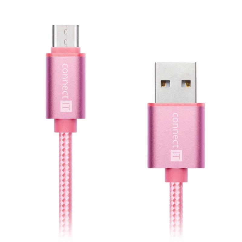 Kabel Connect IT Wirez Premium USB USB-C, 1m růžový zlatý