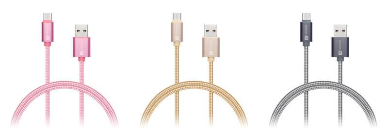 Kabel Connect IT Wirez Premium USB USB-C, 1m růžový zlatý