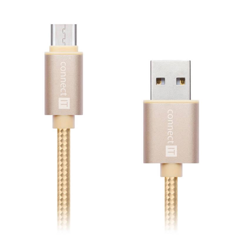 Kabel Connect IT Wirez Premium USB USB-C, 1m zlatý