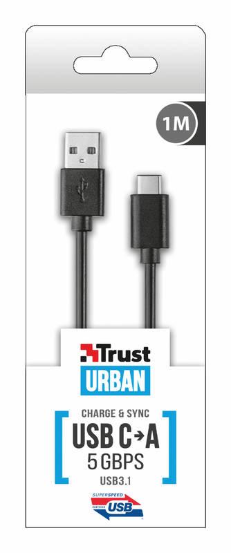 Kabel Trust USB 3.1 USB-C, 1m černý, Kabel, Trust, USB, 3.1, USB-C, 1m, černý