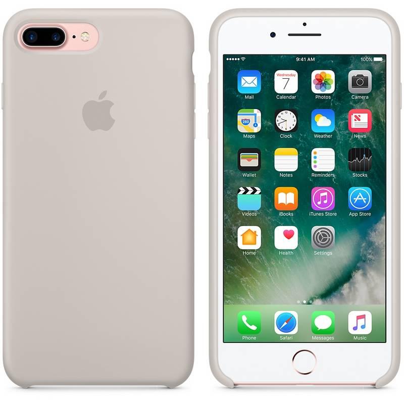 Kryt na mobil Apple Silicone Case pro iPhone 8 Plus 7 Plus - kamenně šedý