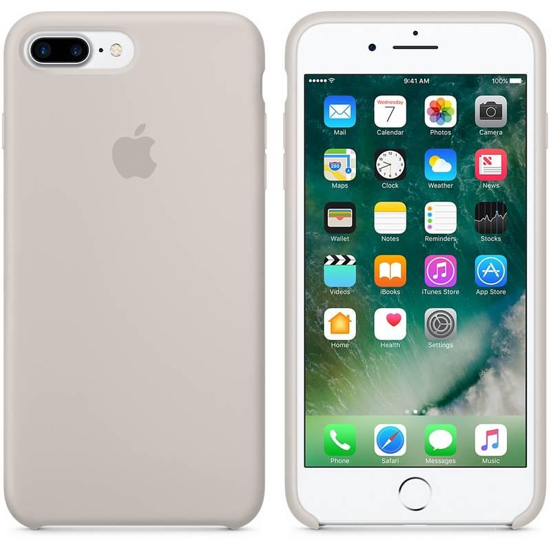 Kryt na mobil Apple Silicone Case pro iPhone 8 Plus 7 Plus - kamenně šedý