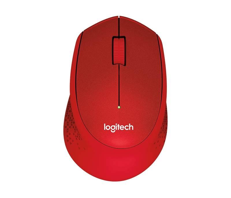 Myš Logitech Wireless Mouse M330 Silent Plus optická 3 tlačítka 1000dpi - červená