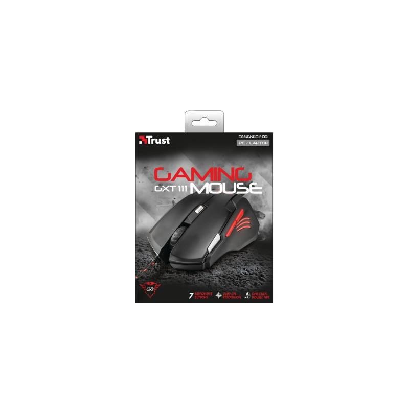 Myš Trust GXT 111 černá červená