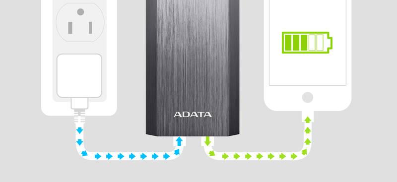 Powerbank ADATA A10050 10050mAh stříbrná